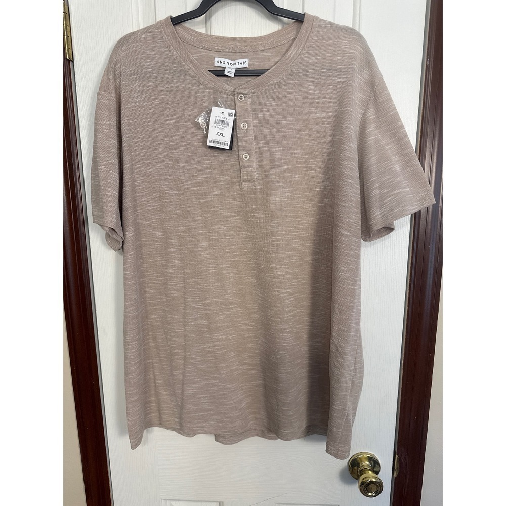 And Now This Henley Shirt - Short‎ Sleeve Casual Top - XXL